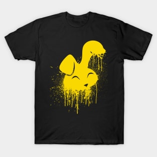 Hot Yellow Neon Spray Paint Cute Bunny T-Shirt